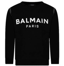 BALMAIN WOMEN SWEATSHIRT LOGO BLK BT4P70 930AV