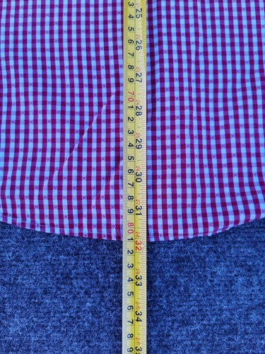 Remus Uomo Shirt Mens L Red Check Slim Fit Button Up Short Sleeve - Picture 6 of 8