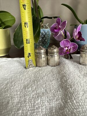 Vintage Sterling Silver 7721 LOT of 2 SETS Mini Salt Pepper