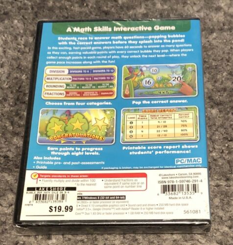 Lakeshore Learning Bubble Pop! Interactive Math Challenge CD 8+ Grades 3-4 *NEW* - Picture 2 of 3