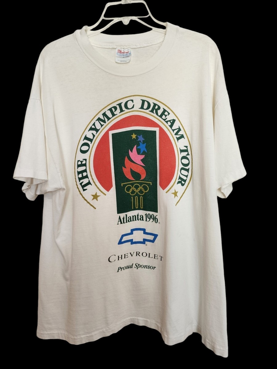 STAR SHOP グラフィックTシャツ Vintage Single Stitch White Cotton 1996 Chevrolet X Olympic