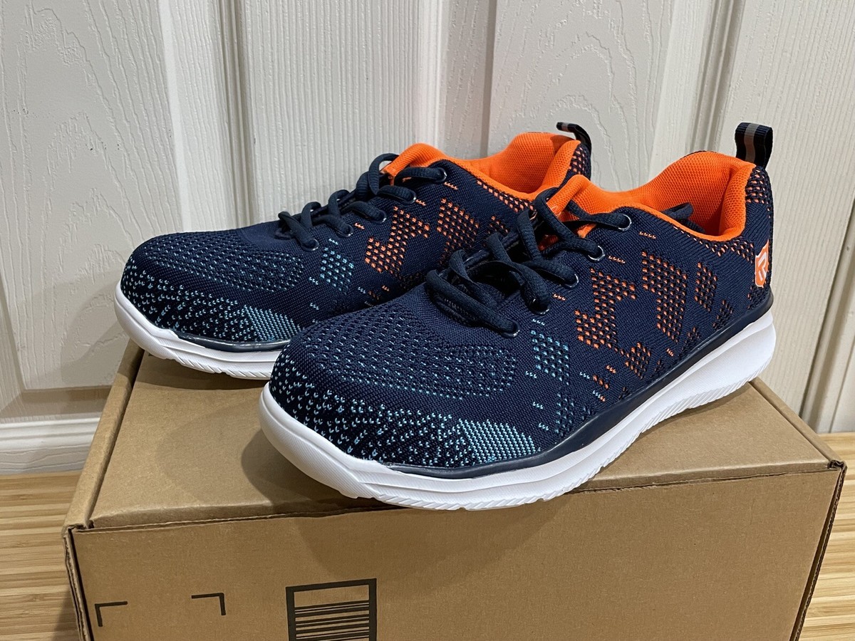 New Women’s Larnmern Steel Toe Tennis Shoes Work Safety Blue Orange Size