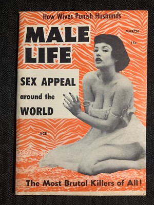 1956 March MALE LIFE Digest Magazine FN+ 6.5 Diana Dors / Snake Attack!