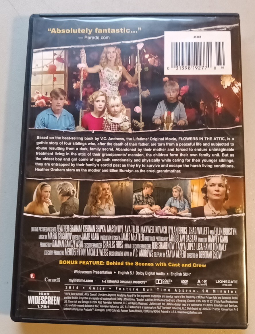 Flowers In The Attic (DVD 2014) Heather Graham Ellen Burstyn Movie