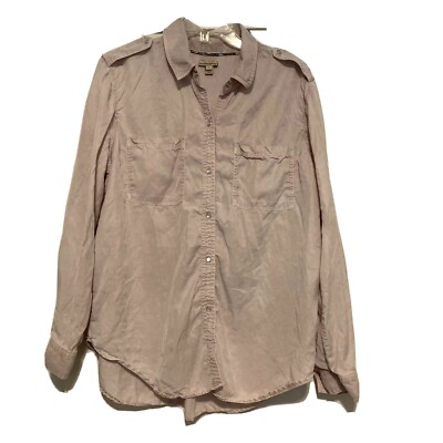 Women's Holding Horses Snap Button Up Shirt in Blush Pink Sz MD EUC