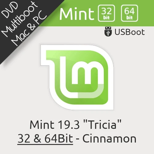 DISQUE DVD LINUX MINT TRICIA 19.3 32BIT & 64BIT BOOTABLE DISC INSTALL & LIVE