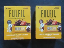 (8) Fulfil Vitamin & Protein Bars Chocolate Peanut Caramel Flavor 1.41 Oz Each