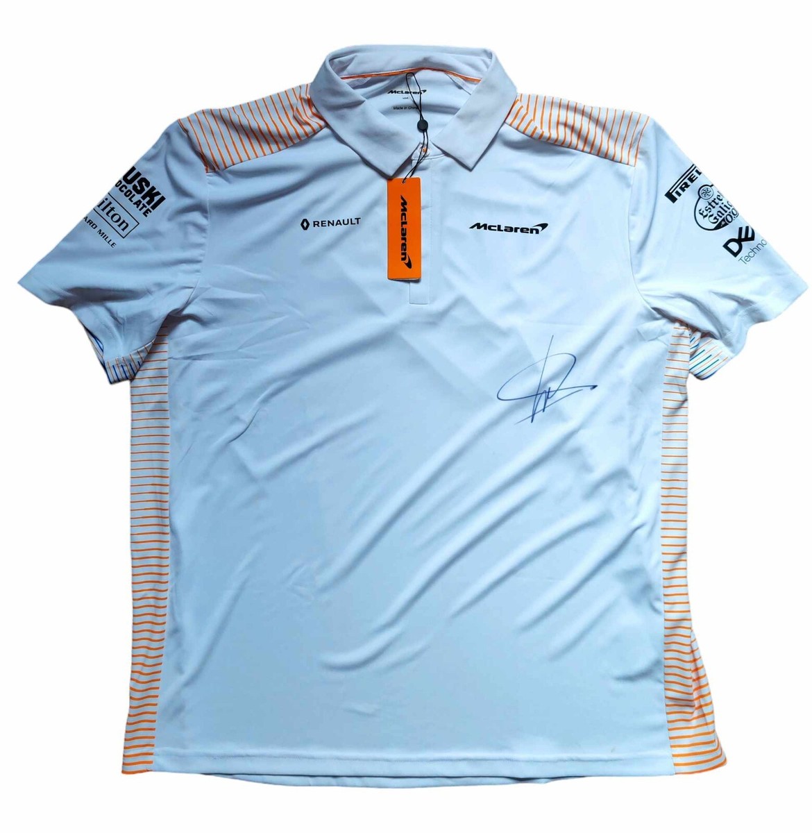F1, Formula 1 McLaren T-Shirt SIGNED LANDO NORRIS 2019 F1, Formula 1 McLaren T-Shirt SIGNED LANDO NORRIS 2019