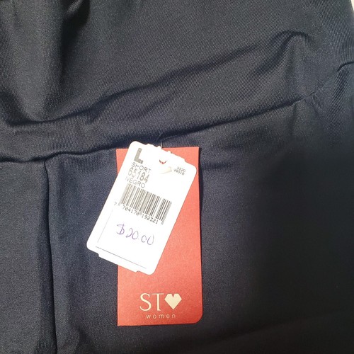 Athletic Woman Stretch Biker Shorts Black High Waist Colombian Size L - Picture 5 of 8
