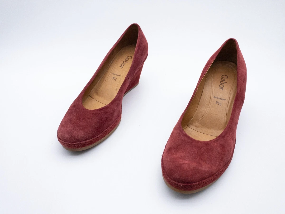 Escarpins Gabor Talons Carrés Femme - Taille 36 - Cuir Rouge - Occasion