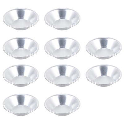 10pcs Baking Cup Tartlets Pans Egg Tart Pan Aluminum Alloy Pudding Pan