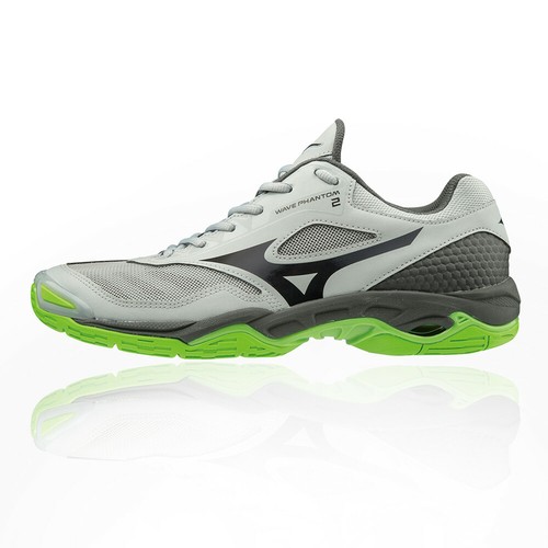 Mizuno Hombre Wave Phantom 2 Corte Zapatos Verde Gris Deporte Balonmano |  eBay
