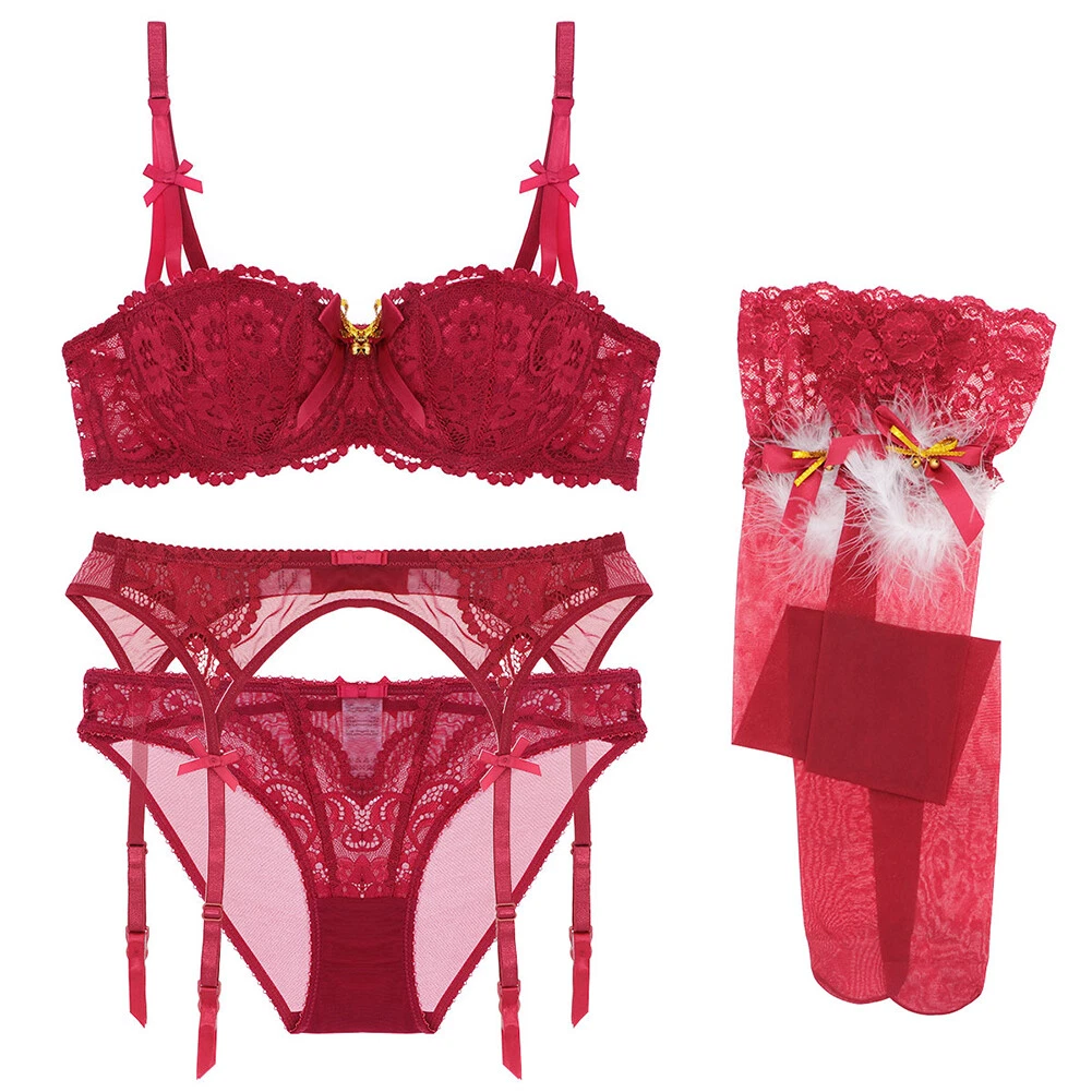 Red knickers and bra set online