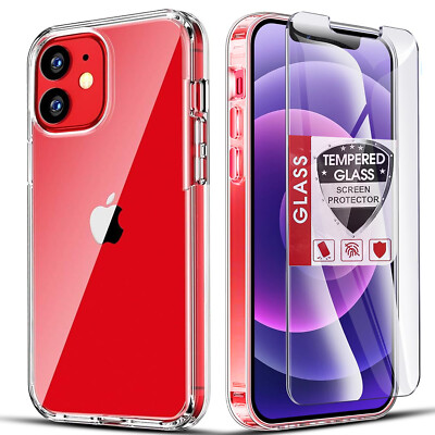 For iPhone 12 11 Pro Max Mini XR SE 7 8 Case Phone Cover Shockproof+Glass Screen