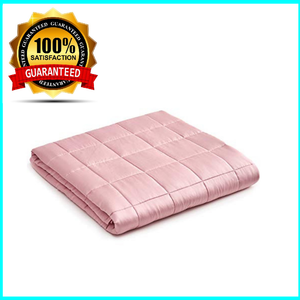 100% Cooling Bamboo Weighted Blanket Premium Glass Beads Pink, 60''x80