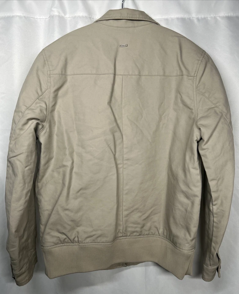 G-Star Raw Correct Jacket Mens S Beige Fleet Bomber Full-Zip Funnel Neck - Image 3 of 4