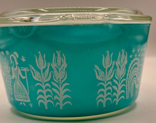 Pyrex Butterprint Amish Casserole Dish: 3.25" x 6.25"* With Lid* 24288i S133 - Picture 5 of 6
