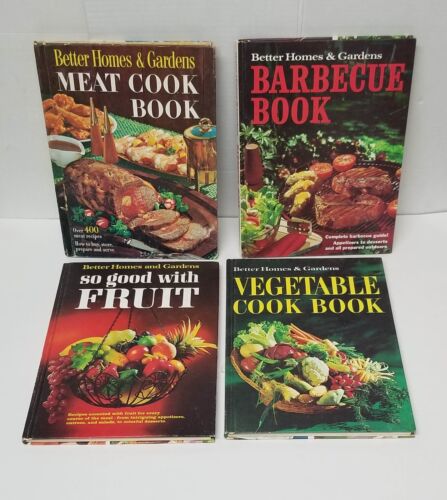 4 Better Homes & Gardens Kochbücher Vintage 1968 Gemüse Obst Fleisch Barbecue