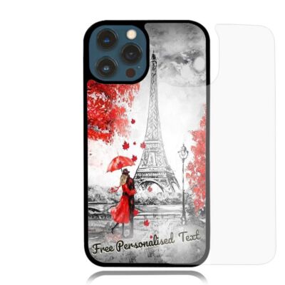 Personalised Text For Apple iPhone Glass Phone Case Series - Eiffel Tower Paris