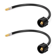 15 Inch RV Propane Hose 1/4" Male Inverted Camper Hose Auto Regulator 2-Pack