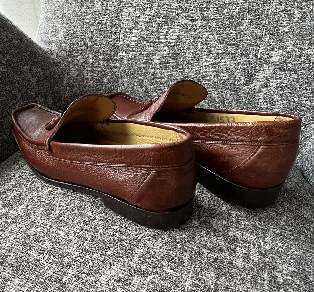 Mezlan Top Grain Leather Loafers Size 10 Made In Spain tasseled vibram brown uSa mezlan-cognac-rust-loafers-for  main image 4