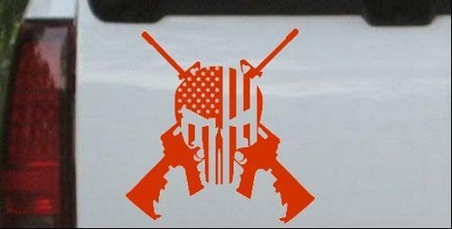 Punisher bandera americana cruzada AR15 armas coche camión ventana portátil calcomanía - Imagen 16 de 32