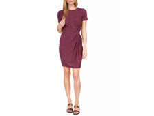 Michael Kors Women Side-Twist Mini Dress Cerise Size L 3944