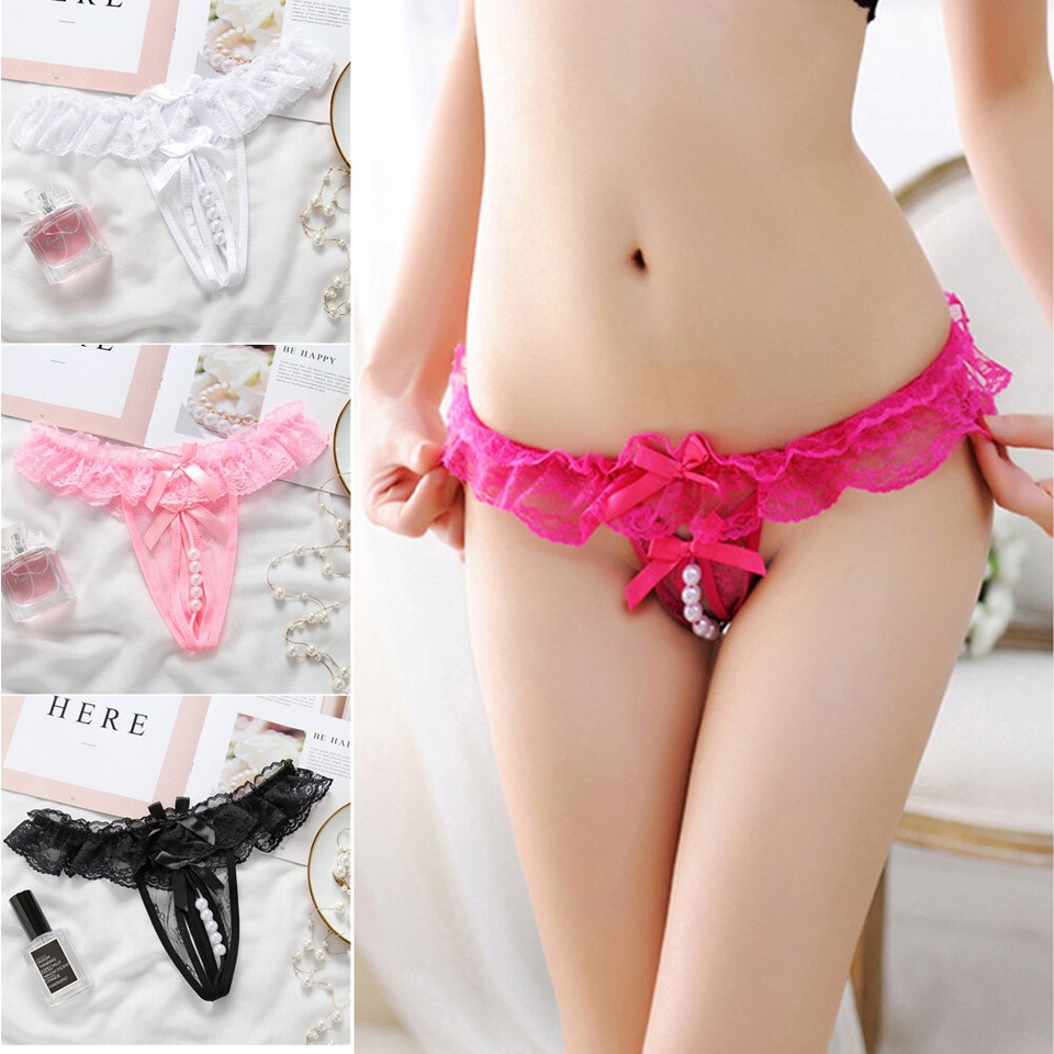 Mujeres Lencería Sexy Encaje Panty Calzoncillos Bragas Tanga Sin Entrepierna Tanga Ropa Interior