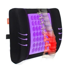 Sojoy Exposed Gel Lumbar Support Pillow Back Cushion with Memory Foam Gel Bumps