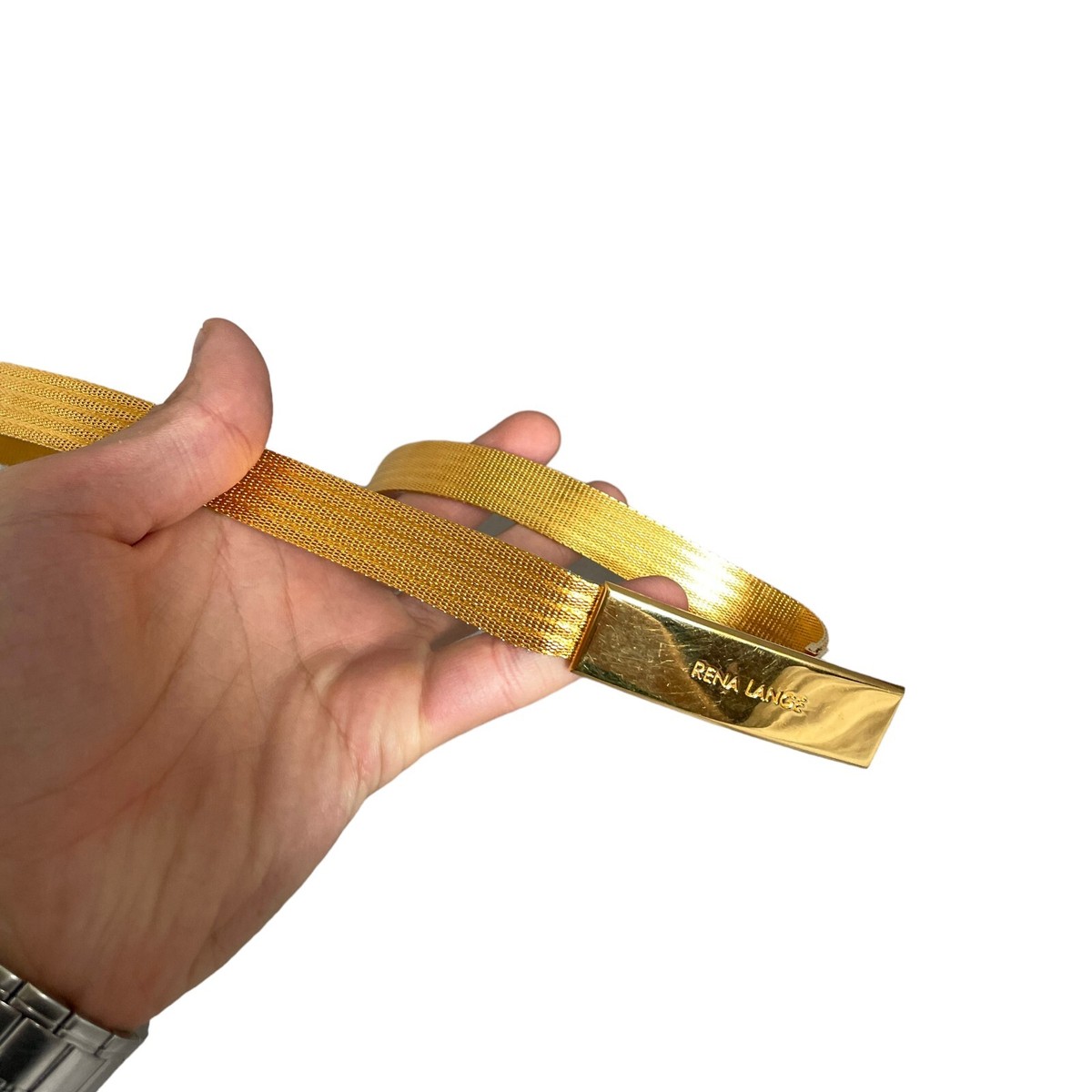 Vintage Rena Lange Gold Metal Waist Belt | eBay