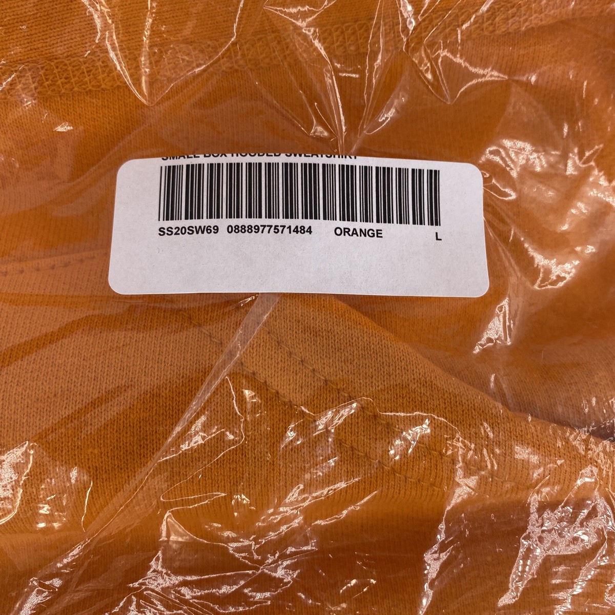 Supreme Small Box Logo Hoodie Orange SS20 Size Large Hooded