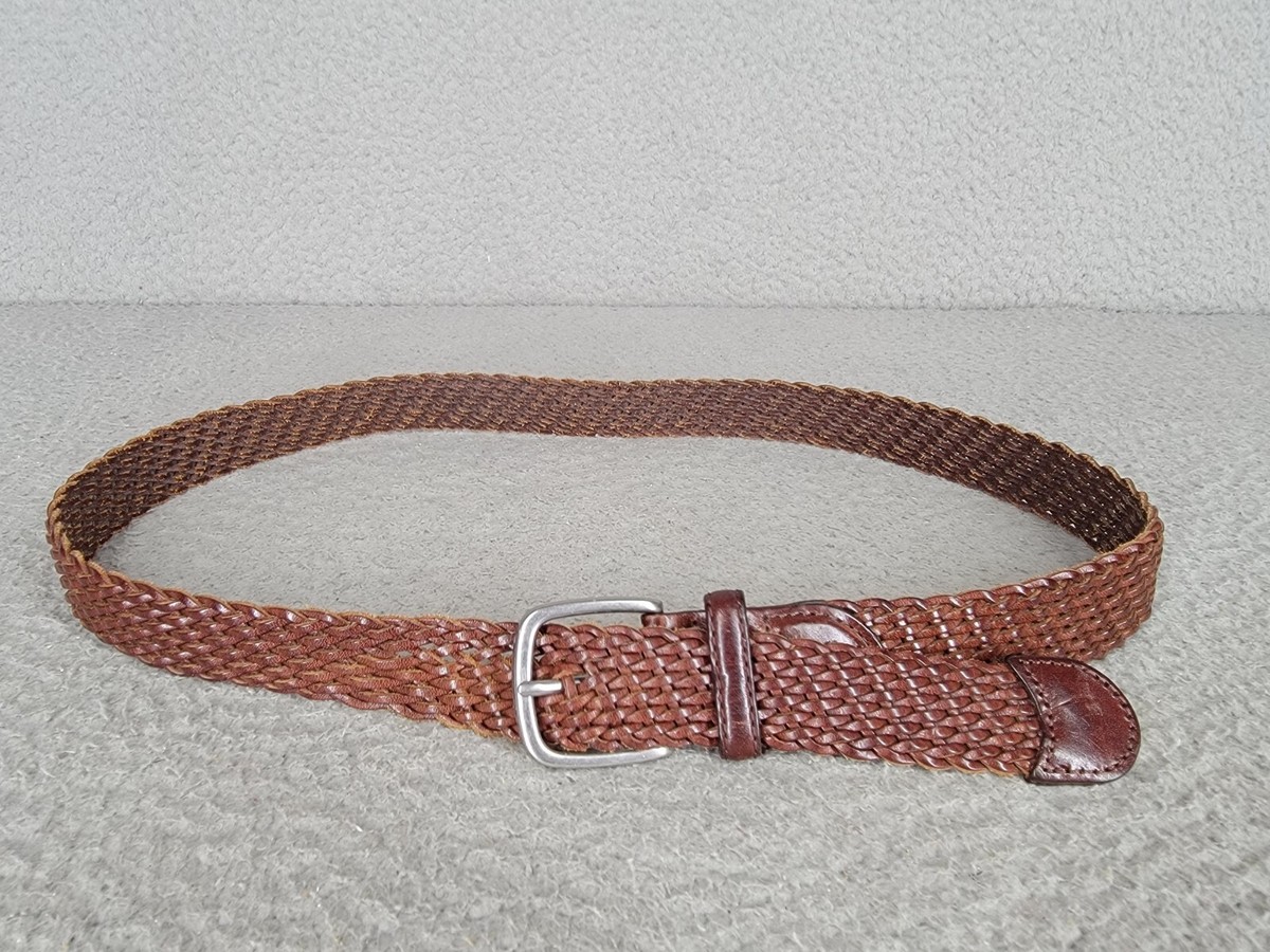 L.L.BEAN brown genuine leather braided boho western belt. LL BEAN Southwest Western Leather Belt L | eBay main image 2