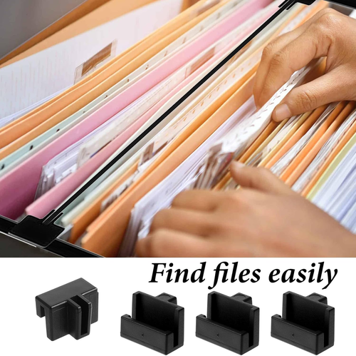 20Pcs Hanging File Rails Clips File Folder Clips Drawer Divider Clips, Black Han - Picture 6 of 12