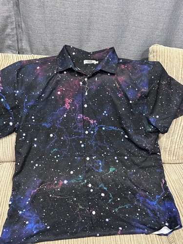 Camisa Hawaiana Geek Tropical Space Universe Botón XL - Imagen 1 de 2