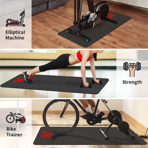 Bike Trainer Mat Compatible with Peloton Bike, for Treadmill & Row, THK 6Mm, und - Picture 6 of 12