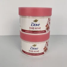 Lot 2 Dove Body Scrub Pomegranate Seeds & Shea Butter Exfoliating 10.5 oz each