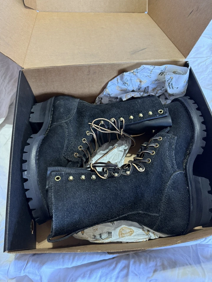 Botas White’s C409V Smokejumper Talla: 5.5EE Negras Roughout – Hechas a Mano Foto 2 de 4