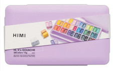 HIMI Gouache Paint Set, 36 Colors X 12Ml Twin Jelly Cup Design with 3 Paint Brus