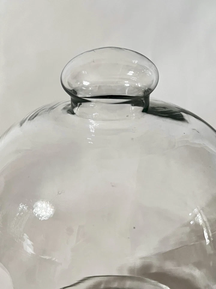 Vintage Clear Glass Cloche Bell Jar Apothecary Specimen Dome Top Knob Handle - Image 4 of 4