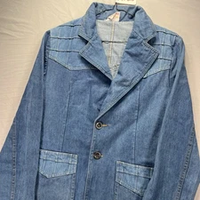 Vintage Brittania Sportswear Denim Jacket Womens XL Blue Blazer Pockets Jean 90s