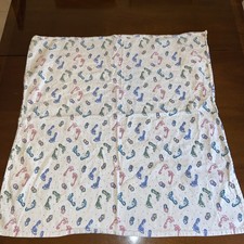 Vtg Footprint Hospital Receiving Swaddle Baby Blanket Medline Cotton Flannel