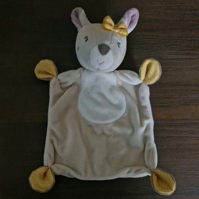 Pusblu DM Schmusetuch Schleife Plüschtier Reh Kitz Beige  Gelb 