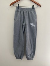 Nike 3 Brand Sweatpants Boys Small Gray Comfort Logo Breathable Joggers Pockets