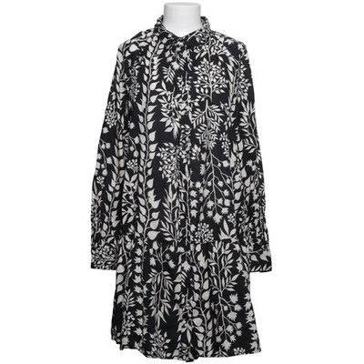 H&M, Blusenkleid, Größe: L, Schwarz/Weiß, Baumwolle, Blumen, Damen #PvL
