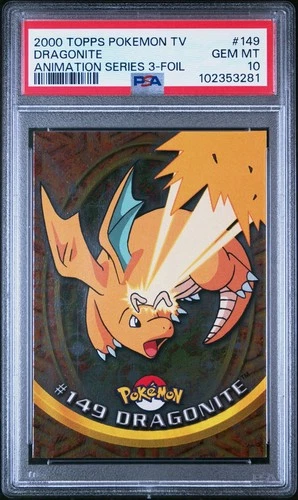 PSA 10 2000 Pokemon Game Topps Chrome Dragonite TV Rare Base Series 2 GEM MINT