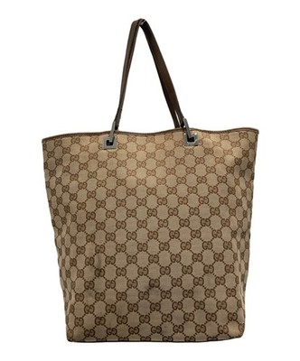 GUCCI Hand Bag Tote Purse GG Canvas Brown Authentic | eBay