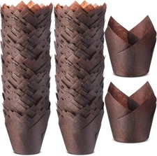 300 Pcs Jumbo Muffin Liners for Baking 2-1/4" x 4" Large Tulip Cupcake Liners