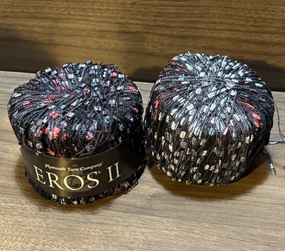 #ad #ad Plymouth EROS II LADDER Yarn BLACK #3000 50gr 165yds ea. Set of 2 $8.50