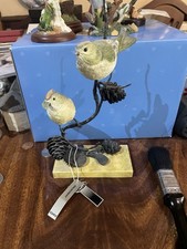 Vintage Goldcrest Pair  Modern Classic Bird Figurine Ornament