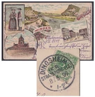 78480) Dingsheim (KR. STRASBOURG, ELS.) 1899 Stamp on Litho Postcard Minden Porta